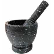 Spice Grinding Granite Mortar and Pestle-Black