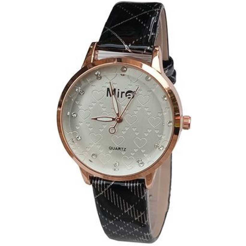 Mira Ladies Analog Designer Watch - Black