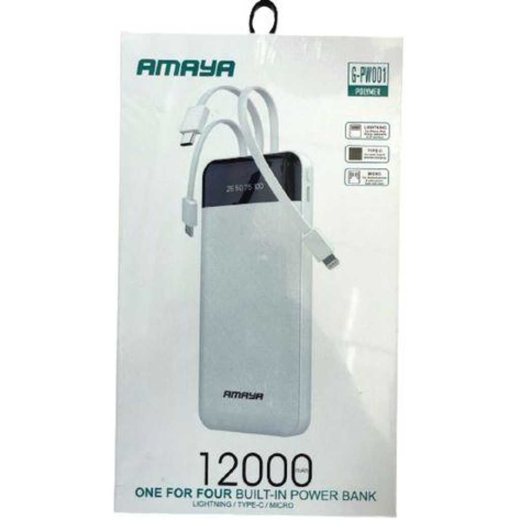 Amaya One For Four Built-In Power Bank 12000mAh - White