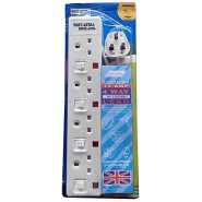 Astra England 4-Way Extension Cable Socket - White