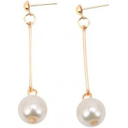 New Long Tassel Simulated Pearl Drop Earrings for Women-Gold