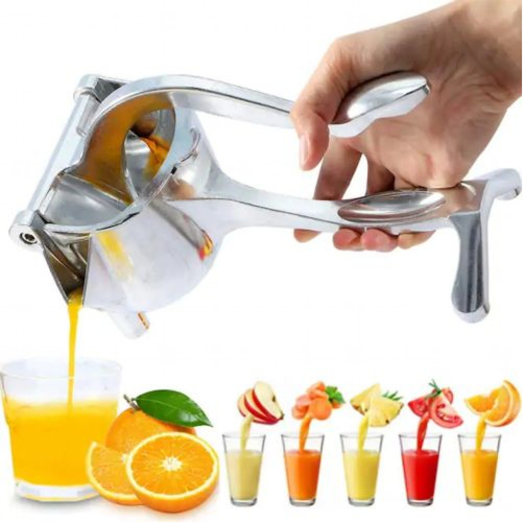 Stainless Steel Lemon Orange Manual Fruit Press Squeezer Juicer Extractor, Silver