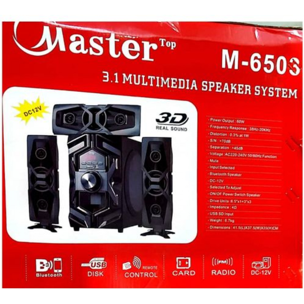Master 3.1 Multimedia Bluetooth Speaker – Black Home Theater Systems TilyExpress 4