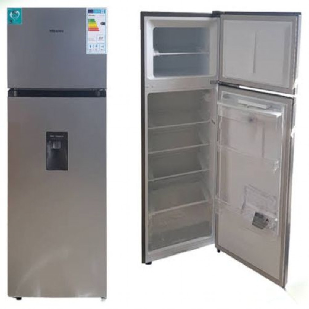 Hisense 270-Litre Fridge RD-27D; Water Dispenser Top Mounted Double Door Fridge Refrigerator -Silver