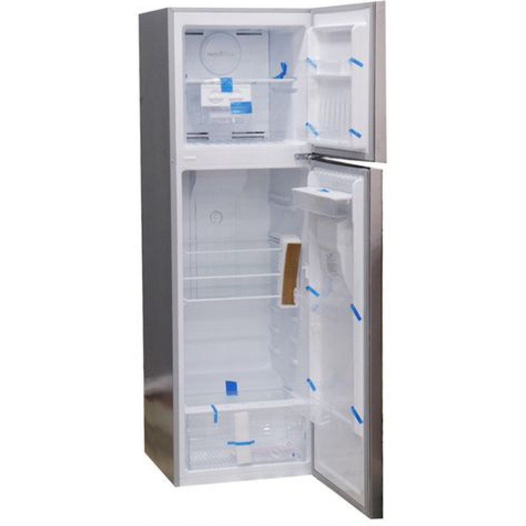 CHiQ 330-Litres Fridge CR330SD; Top Mount Freezer, Double Door Frost Free Refrigerator With Water Dispenser - Silver