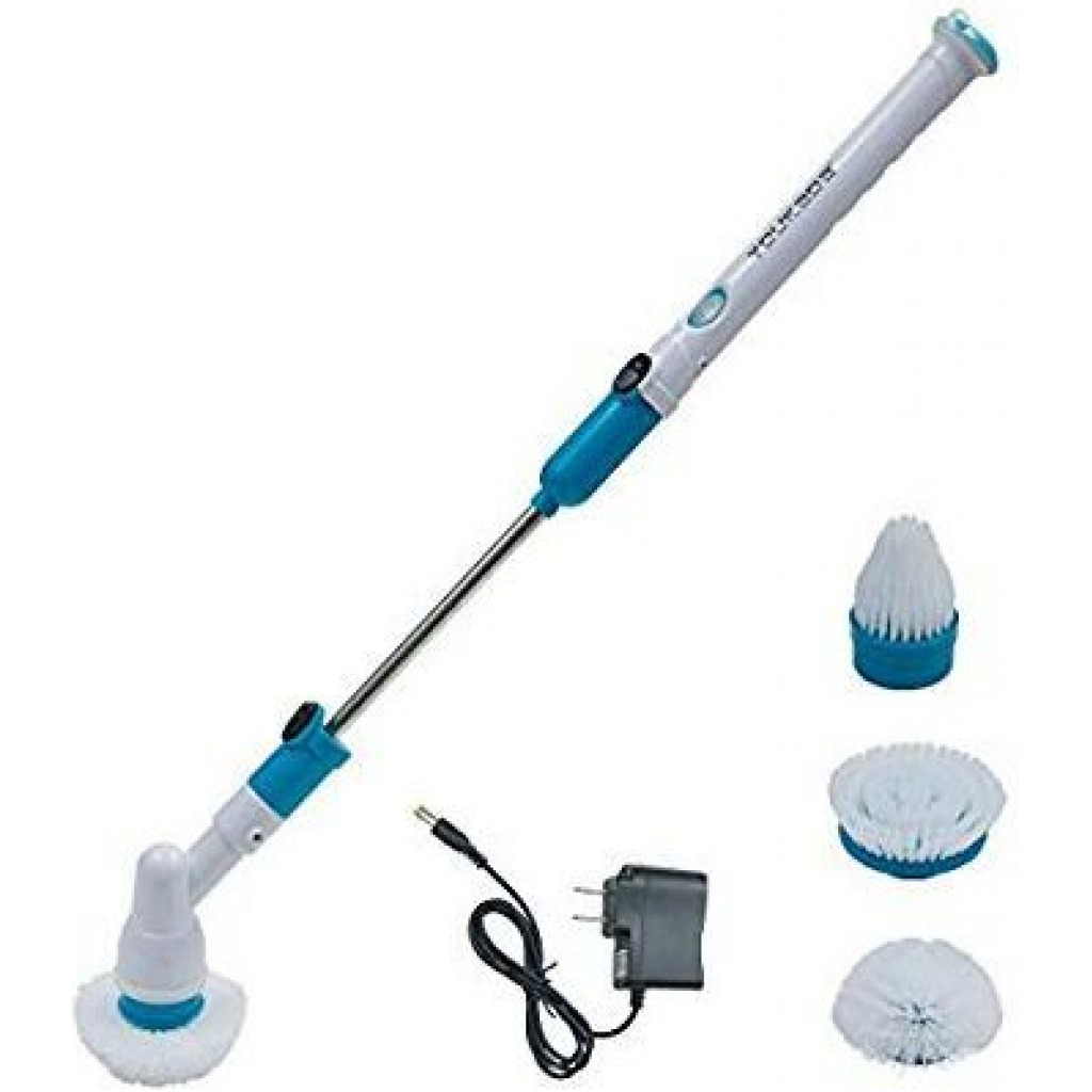 Hurricane Spray Spin Tile Scrubber Floor Mop Cleaner Brush - White, Blue