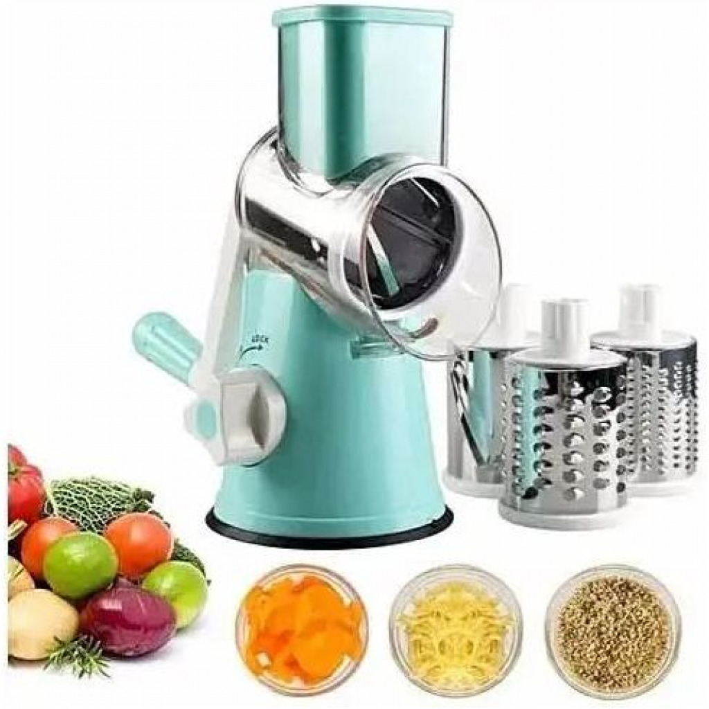 Table Top Drum Grater Vegetable Slicer, Blue