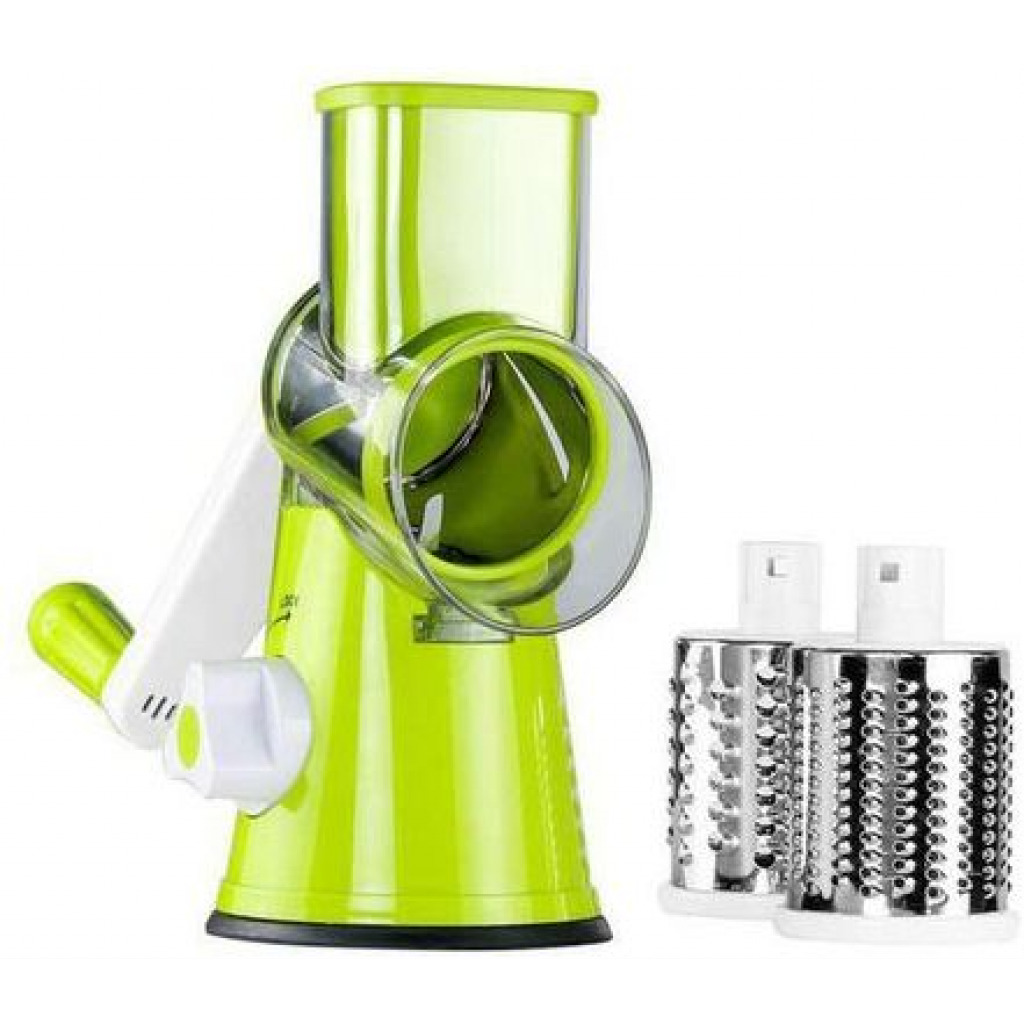 Table Top Drum Grater Vegetable Slicer, Green