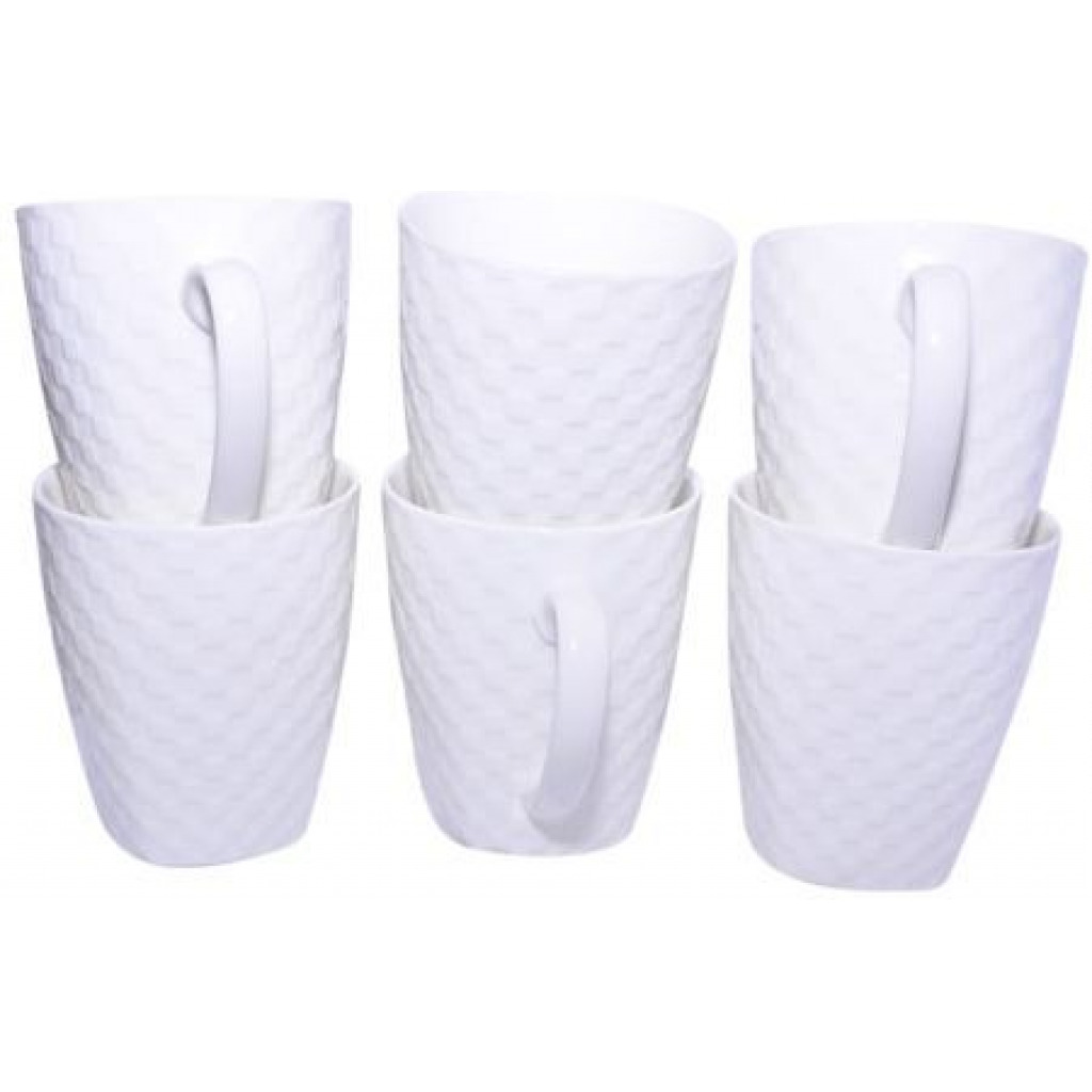 6 Pieces of Self Design Mugs Cups - White