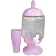 4.5-Litre Plastic Beverage Juice Dispenser Jug Storage With 4 Cups, Pink