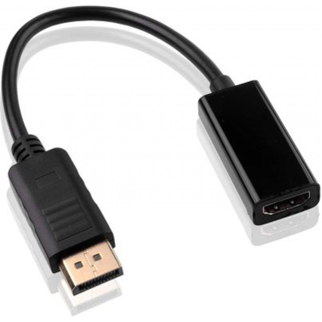 Display Port DP Male to HDMI Female Adapter Cable 4K - Black