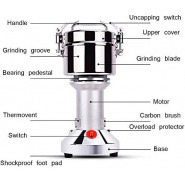 100g Electric Herb Grain Grinder Cereal Milling Flour Powder Machine -Silver