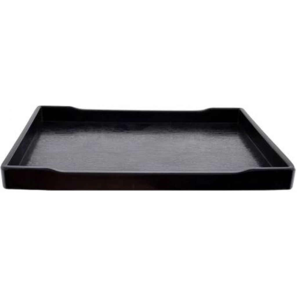 3 Pieces Of Melamine Dinner Serving Trays Platters-Black