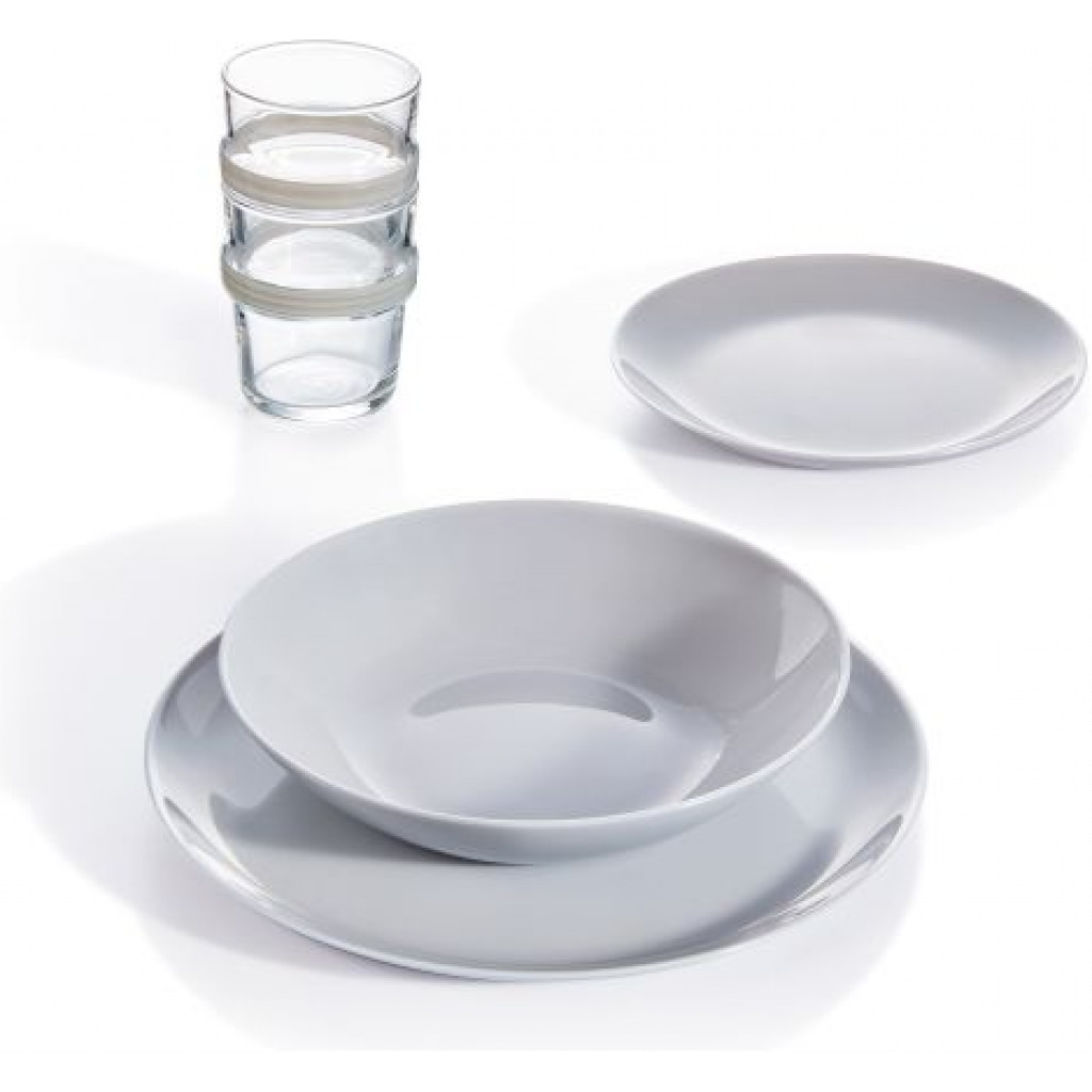 Luminarc 18 Piece Plates, Side Plates And Bowls Dinner Set – Grey Dinner & Dessert Dishes TilyExpress 4