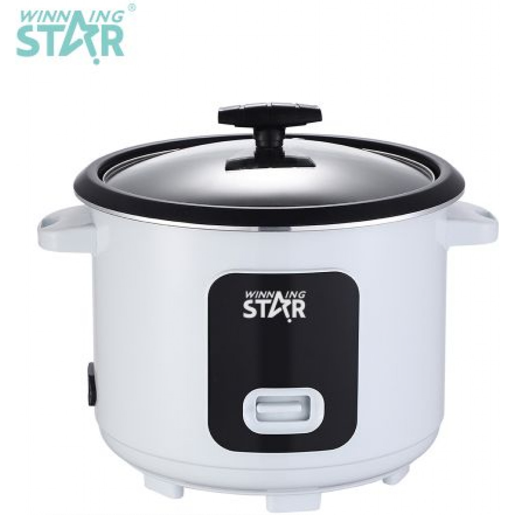 Winningstar 2.2L Rice Cooker With Steamer And Heavy Duty Heat Plate-White