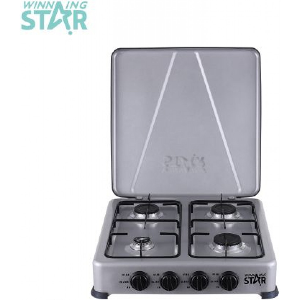 Winningstar 4 Burner Gas Stove Cooker Plate With Automatic Ignition - Grey