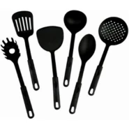 6-Piece Plastic Kitchen Cooking Utensils (Black)