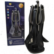 7 Piece Non Stick Kitchen Tool Cooking Utensils/ Serving Spoons Set- Black