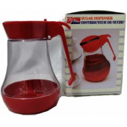 Plastic Sugar Dispenser Storage jar- Red