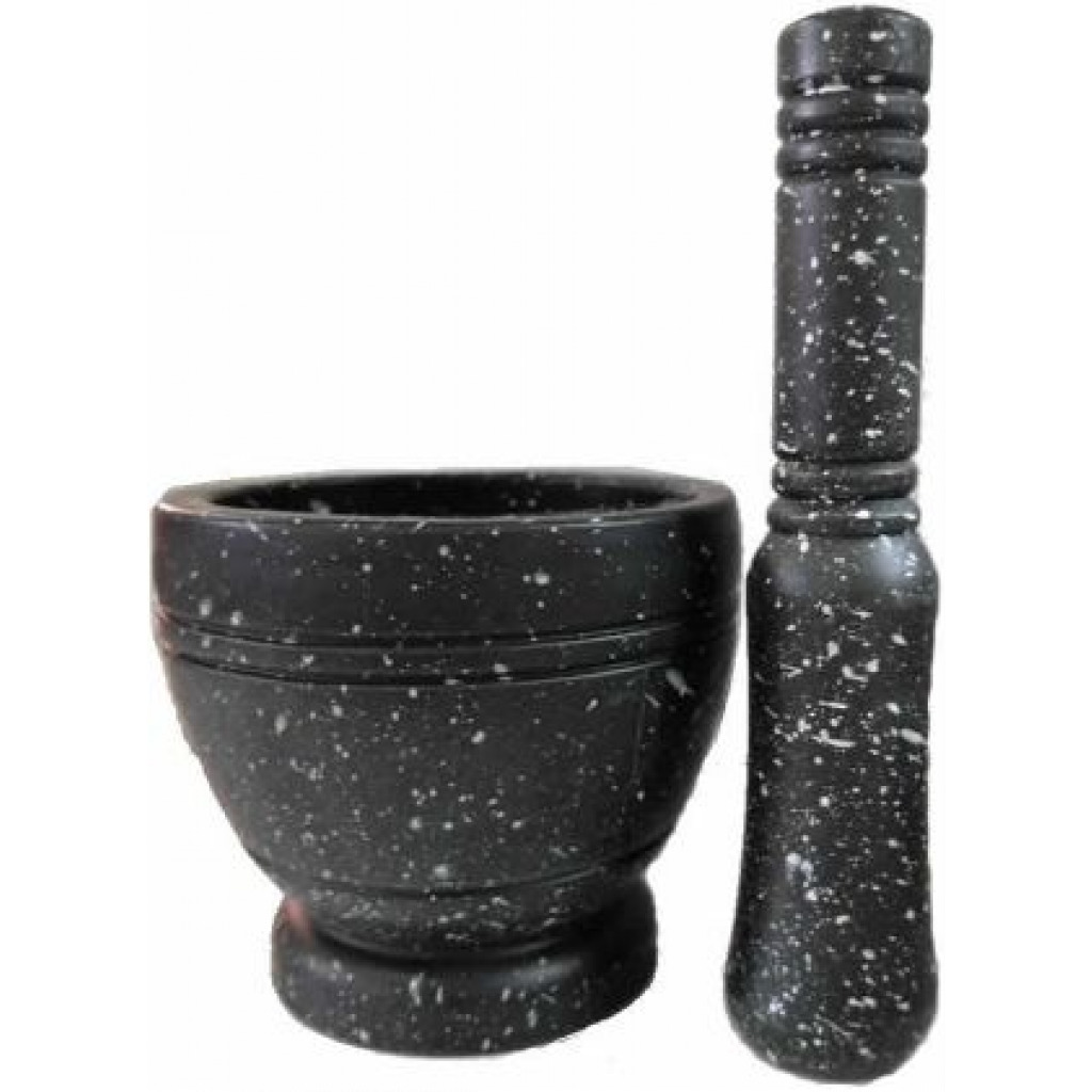 Spice Grinding Granite Mortar and Pestle - Black