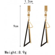 Fashion Jewelry Geometric Long Tassel Drop Earring – Gold/Black Earrings TilyExpress