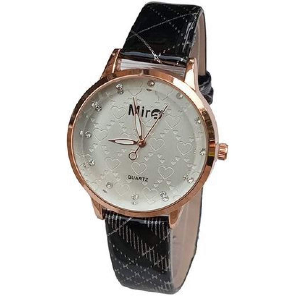 Mira Ladies Analog Designer Watch - Black