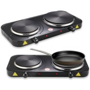 Double Solid Electric Hotplate – Black Electric Cook Tops TilyExpress
