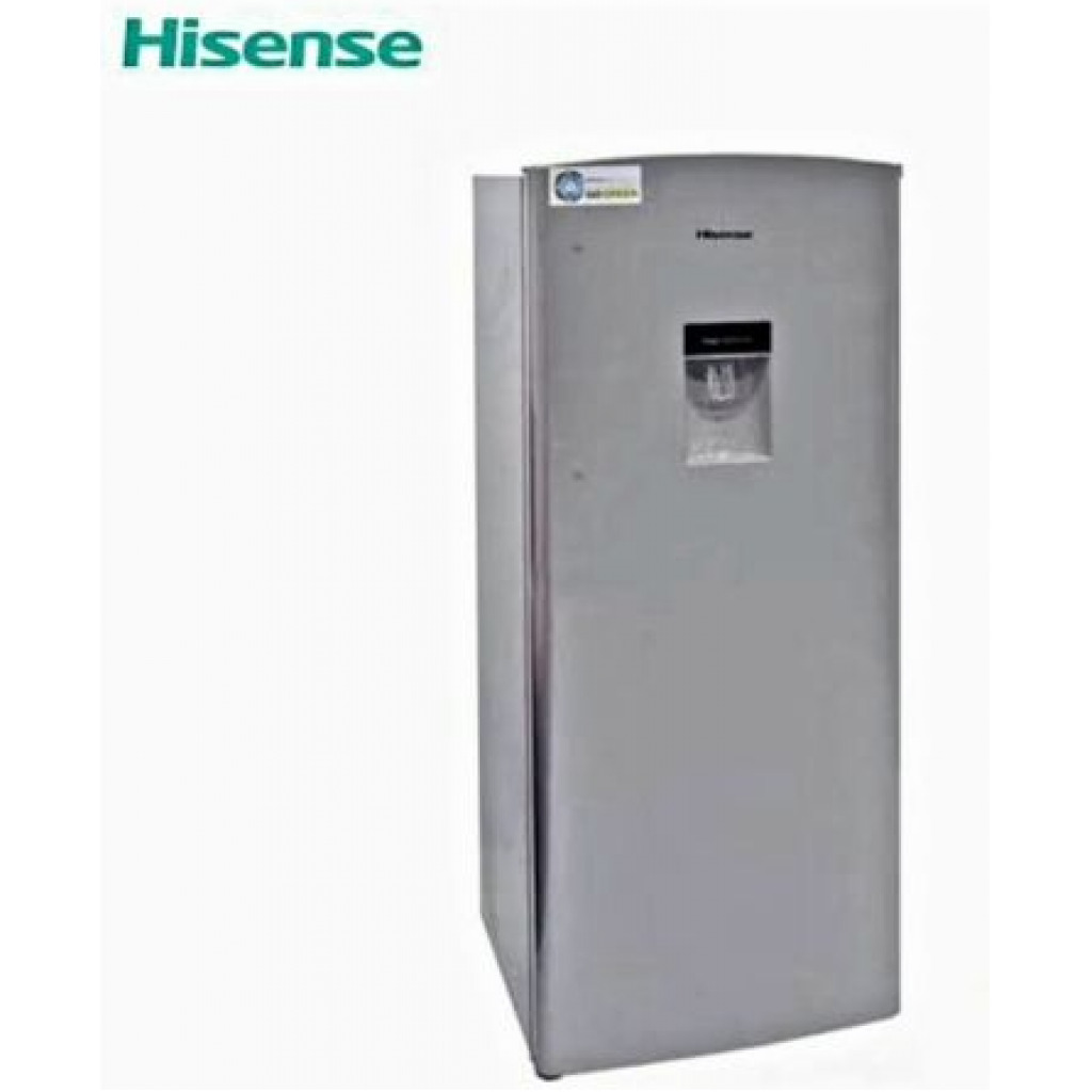 Hisense 229-Litres Fridge RR229D4WGU; Single Door, Water Dispenser, Defrost Refrigerator - Silver