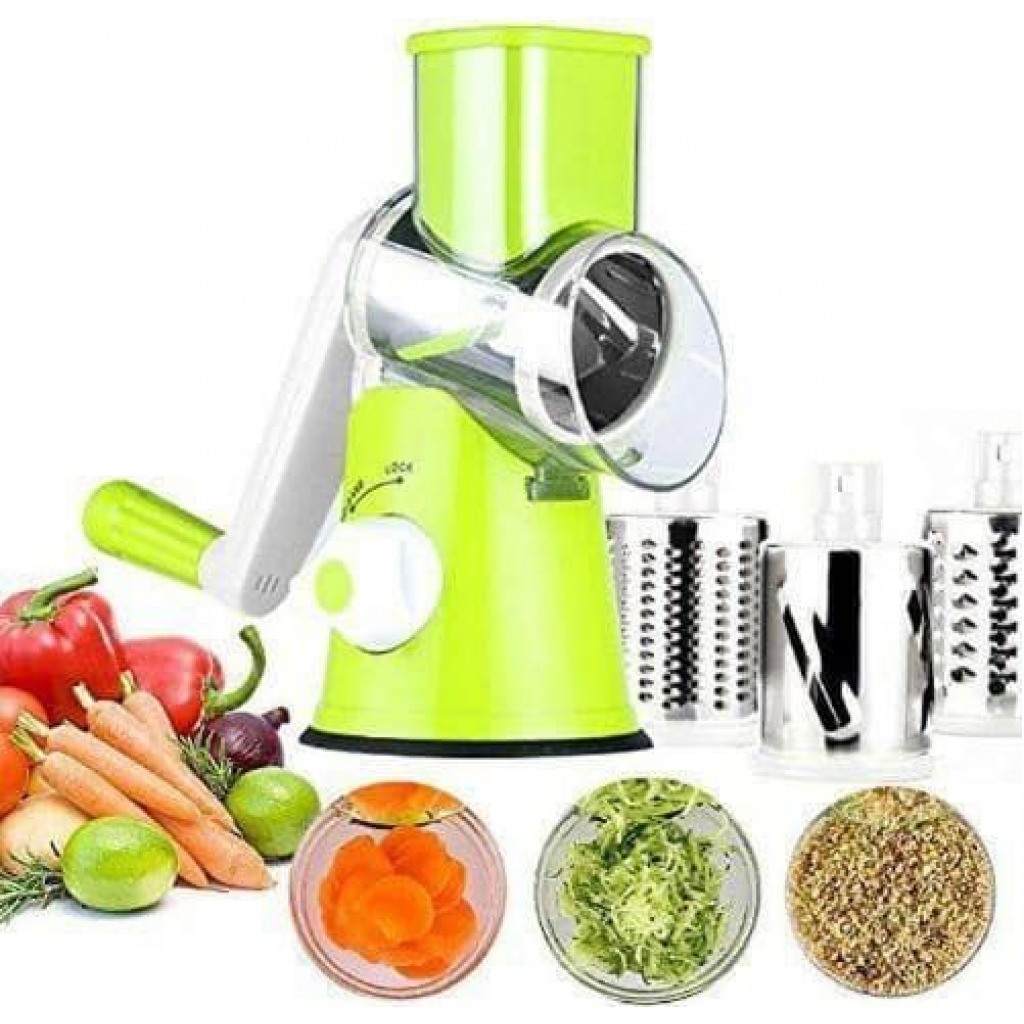 Table Top Drum Grater Vegetable Slicer, Green