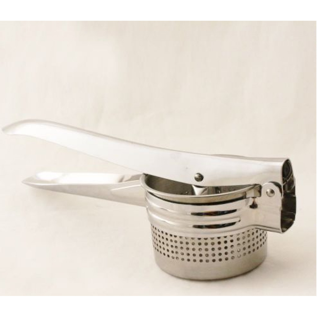 Stainless Steel Potato Masher Ricer Fruit Juicer Vegetable Press, Silver