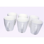 6 Pieces of Self Design Mugs Cups - White