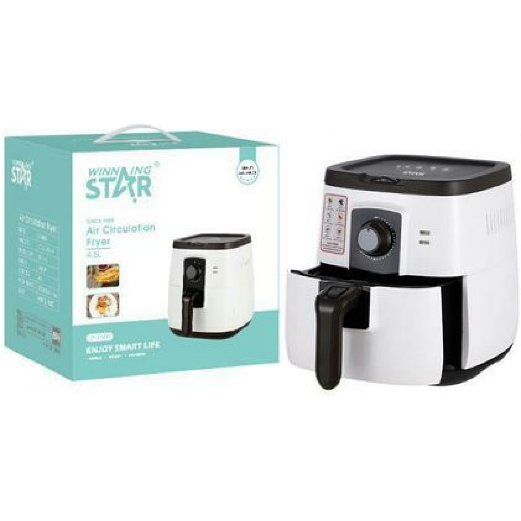 Winningstar 4.5Litre Air Fryer With Adjustable Thermostat , white
