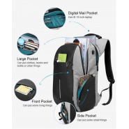 Anti-Theft Multipurpose Laptop Bag With Charging Port - Blue, Black