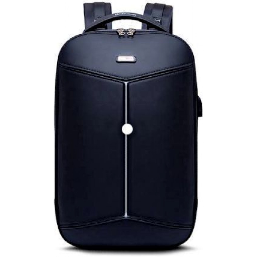 High Capacity Waterproof Anti-Theft Laptop Bag with USB Port - Black