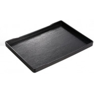 3 Pieces Of Melamine Dinner Serving Trays Platters-Black