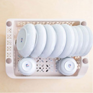 2 Tier kitchen Plastic Dish Draining Drying Storage rack tray – Cream Dish Racks TilyExpress