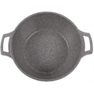 Life Smile 3 Pieces Of Non-stick Serving/Saucepans/Cookware- 16/20/24cm - Grey