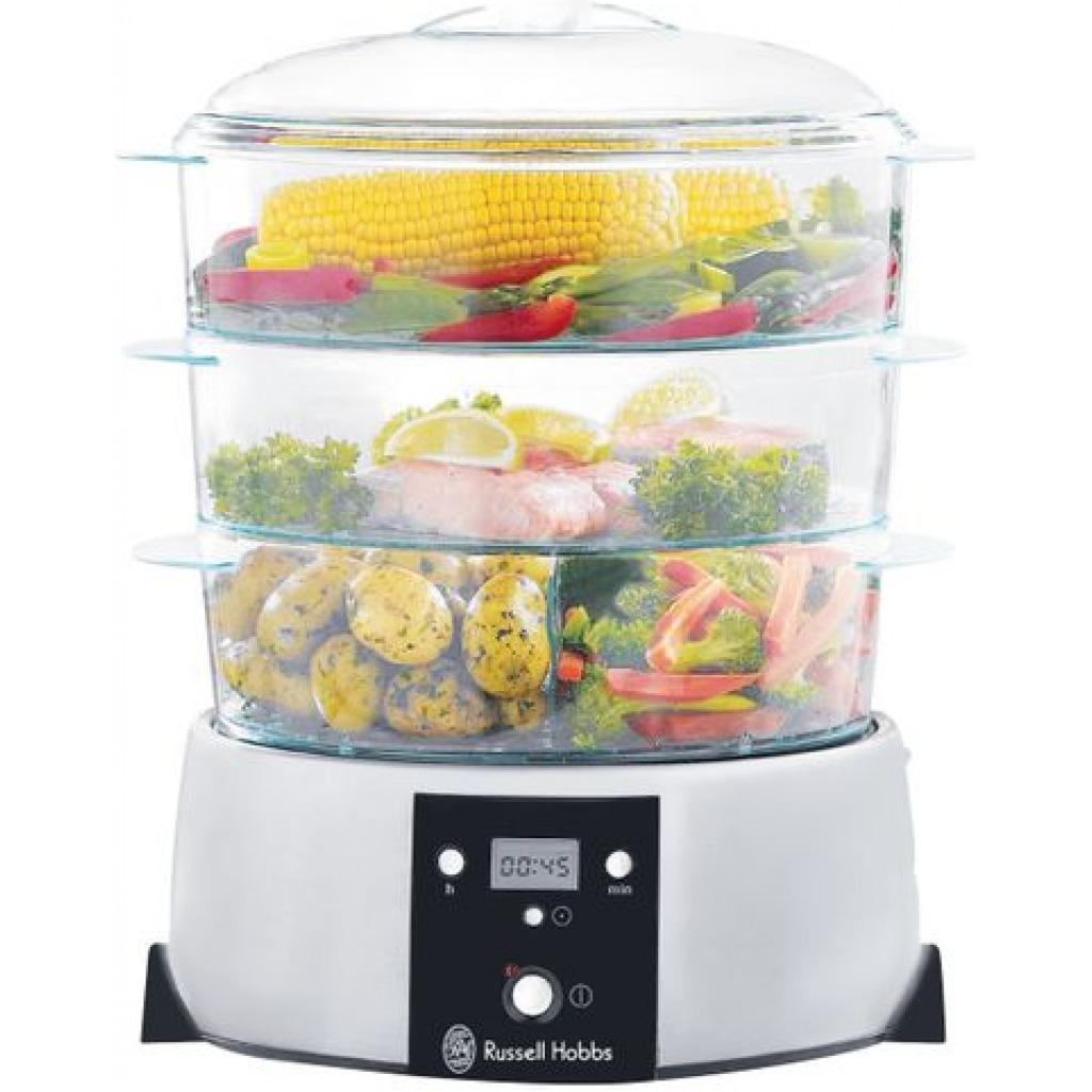 Russell Hobbs Satin Quartz Food Steamer 3 litre - White/Silver