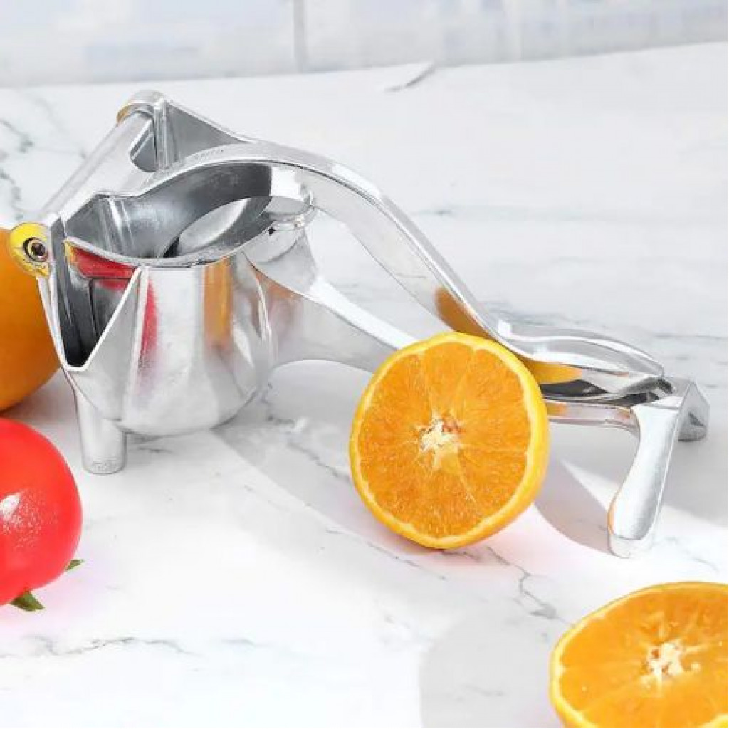 Stainless Steel Lemon Orange Manual Fruit Press Squeezer Juicer Extractor, Silver