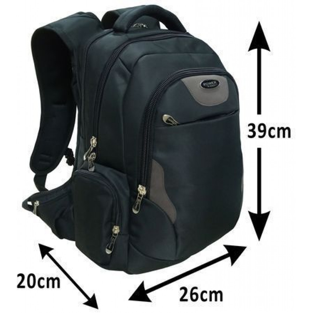 Power Quality, Classy" Travel, Laptop Backpack - Black