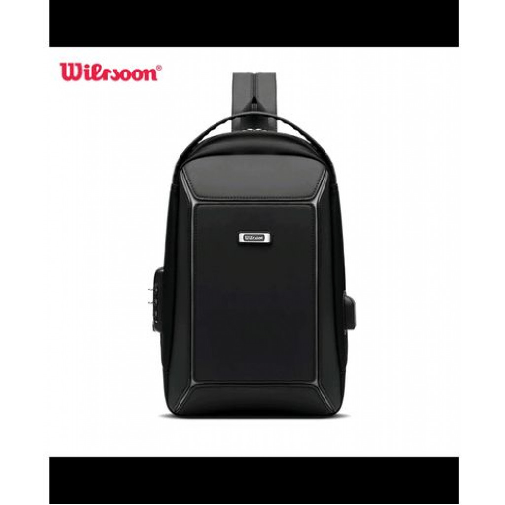 High Capacity Waterproof Anti-Theft Laptop Bag with USB Port - Black