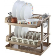 2 Tier kitchen Plastic Dish Draining Drying Storage rack tray – Cream Dish Racks TilyExpress 2