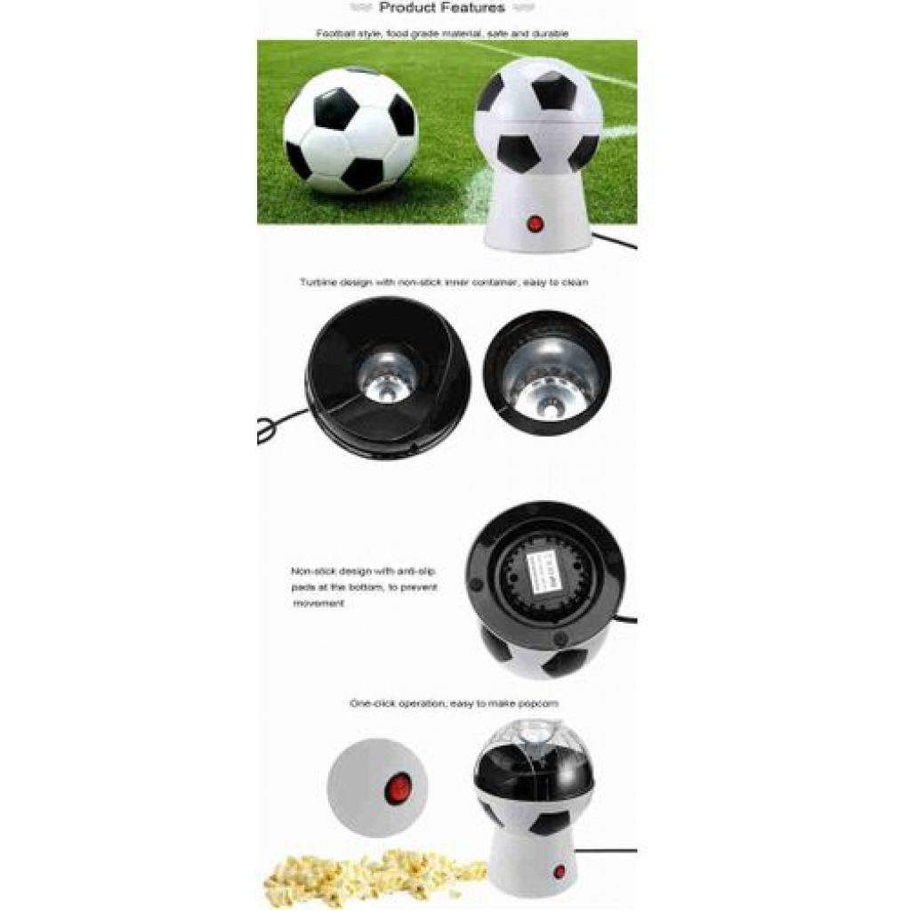 0.27 L Electric Popcorn Maker Popper (White, Black)