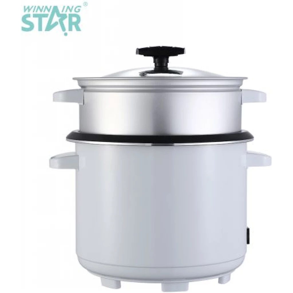 Winningstar 2.2L Rice Cooker With Steamer And Heavy Duty Heat Plate-White