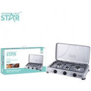 Winningstar 3 Burner Gas Stove Cooker Plate With Automatic Ignition - Grey