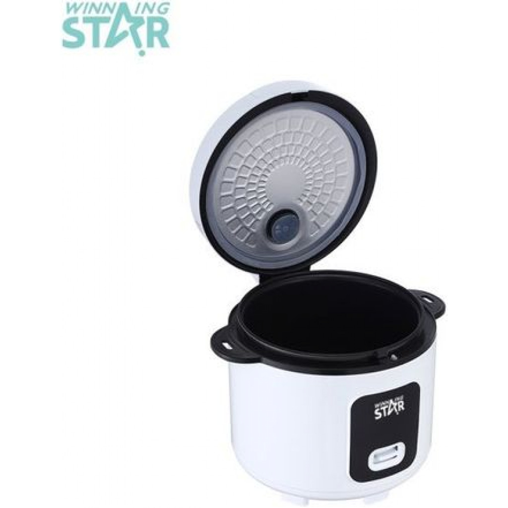 Winningstar 1.8L Electric Rice Cooker With Heavy Duty Heat Plate, White