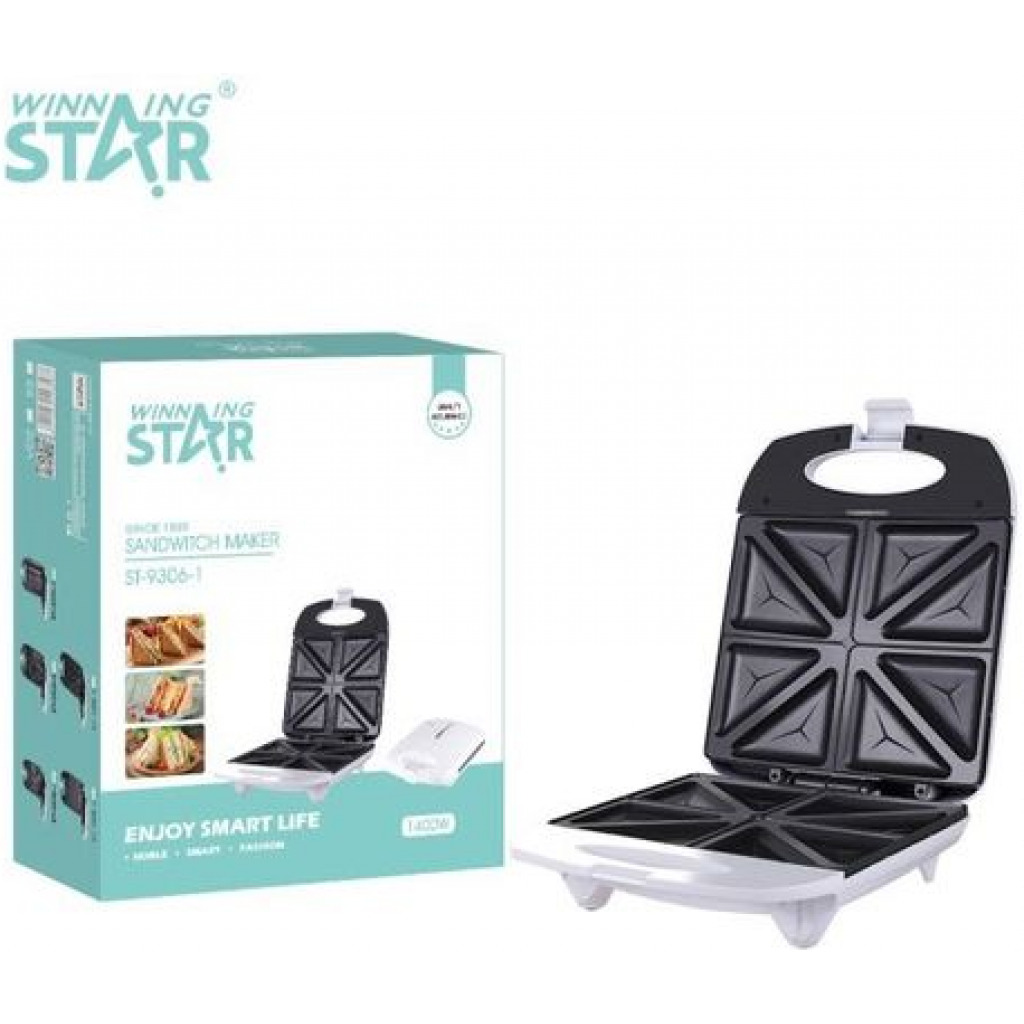 Winningstar 4 Slice Sandwich Maker, Panini Cooking Maker, Toaster Grill-White