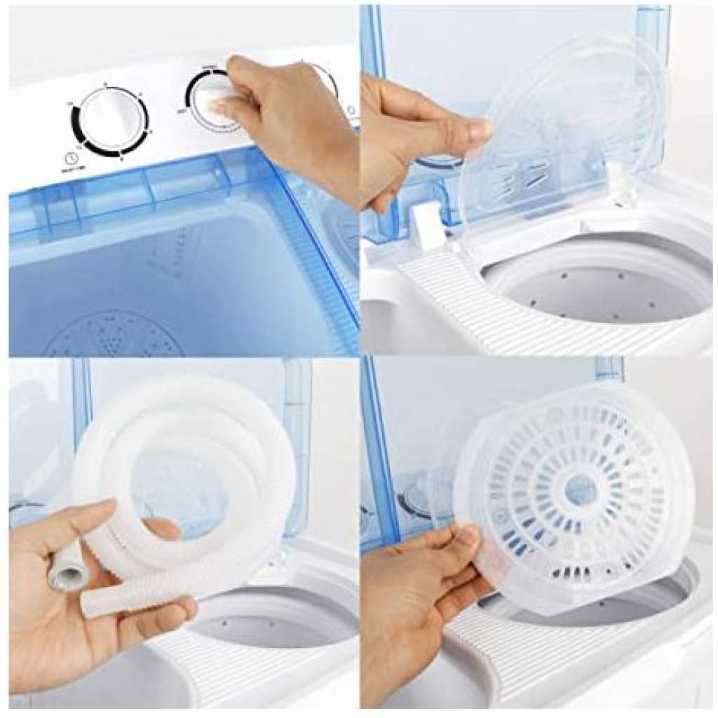 Hisense 7kg Twin Tub Washing Machine WSBE701; Semi-automatic Washing Machine (Wash & Dry) - White