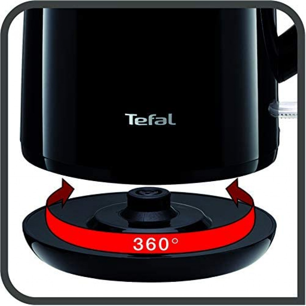 Tefal Safe Tea Insulated Electric Kettle 1,800 Watts - 1.7 Liter, KO260865 Percolator - Black