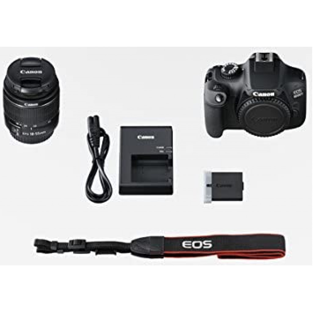 Canon EOS 4000D DSLR Camera and EF-S 18-55 mm f/3.5-5.6 III Lens - Black